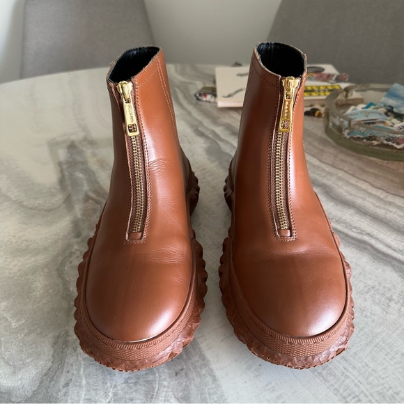MARNI Brown Leather Ankle-High Boots - Picture 5 of 11
